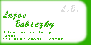 lajos babiczky business card